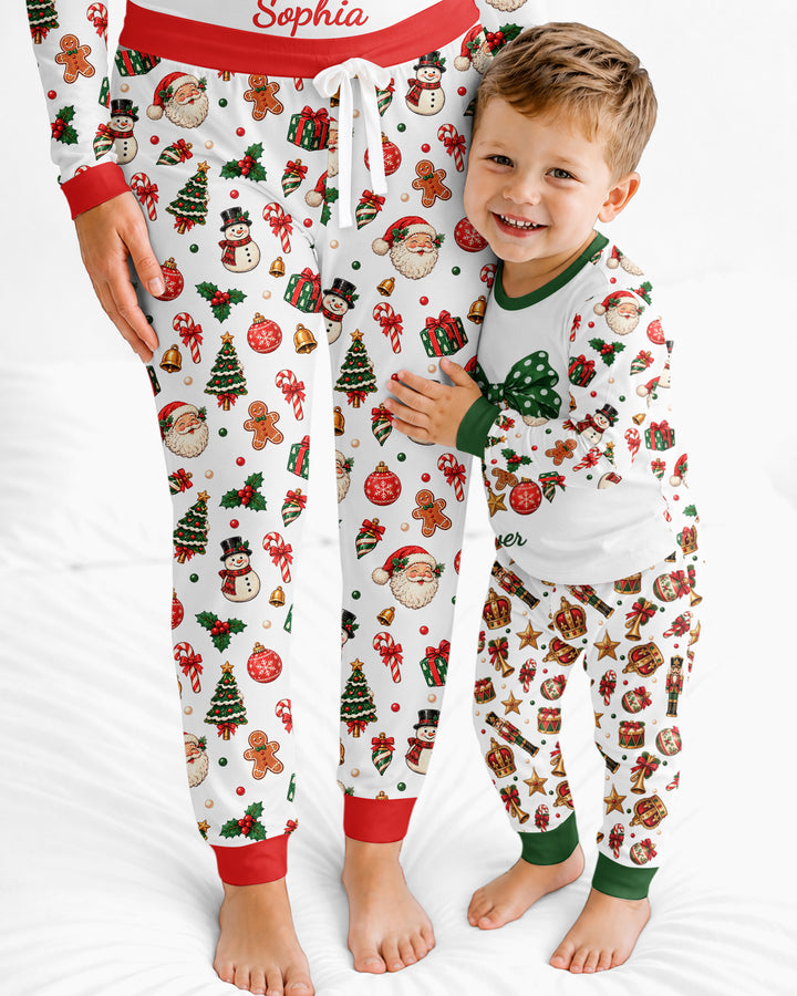 Custom Name Christmas The Bow Bamboo Women Pajama Set
