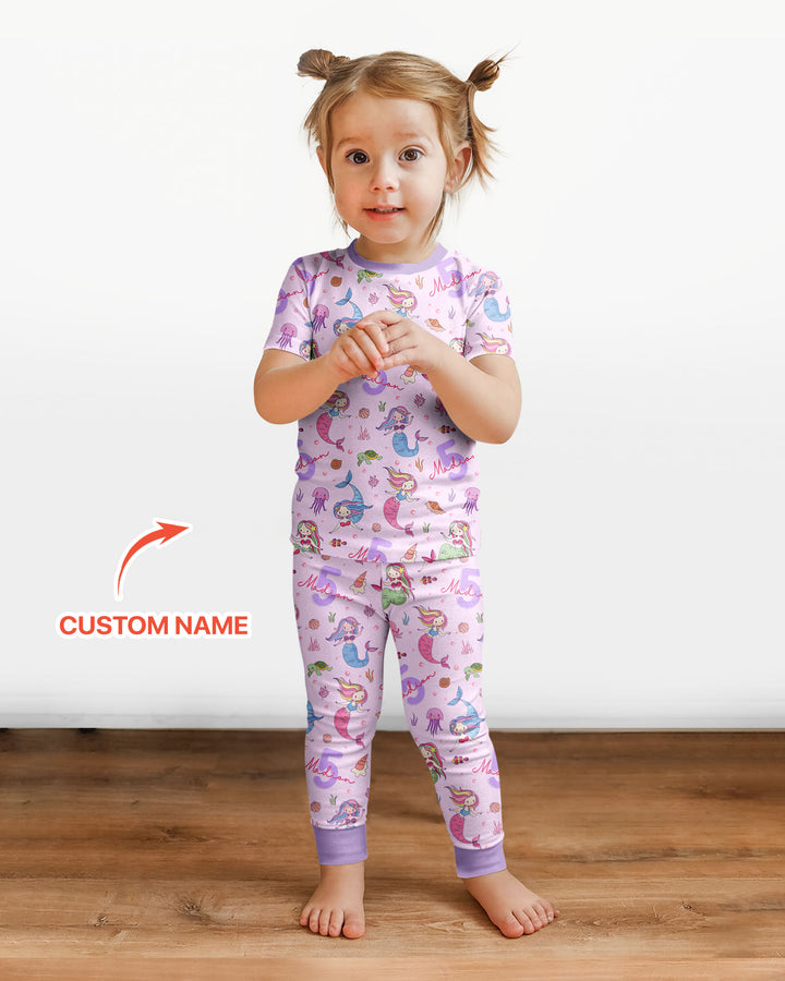 CUSTOM Template Bamboo Two Piece Short Sleeve Pyjamas Set