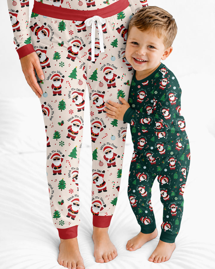 Santa's Christmas Dance Party Bamboo Women Pajama Set