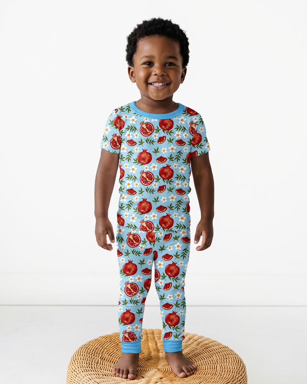 Pomegranate Garden Joy Family Matching Bamboo Two Piece Short Sleeve Pajama Set