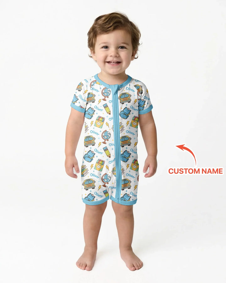 Custom Name Back To School Bamboo Shorty Zippy
