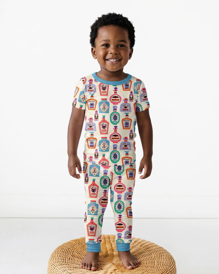 Retro Halloween Potions Bamboo Two Piece Short Sleeve Pajama Set