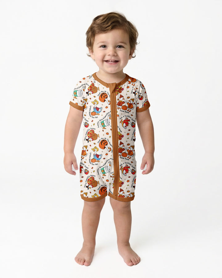 Just A Fall Goose Family Matching Bamboo Shorty Zippy