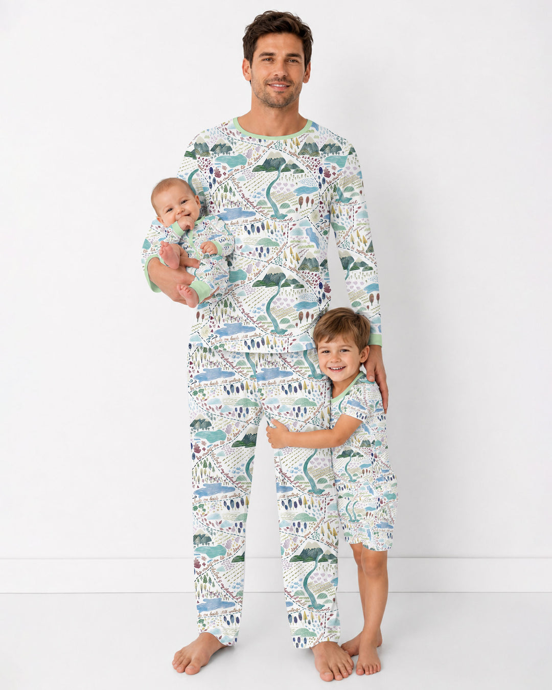 Whimsical Psalms 23 Map Bamboo Men's Pajama Set