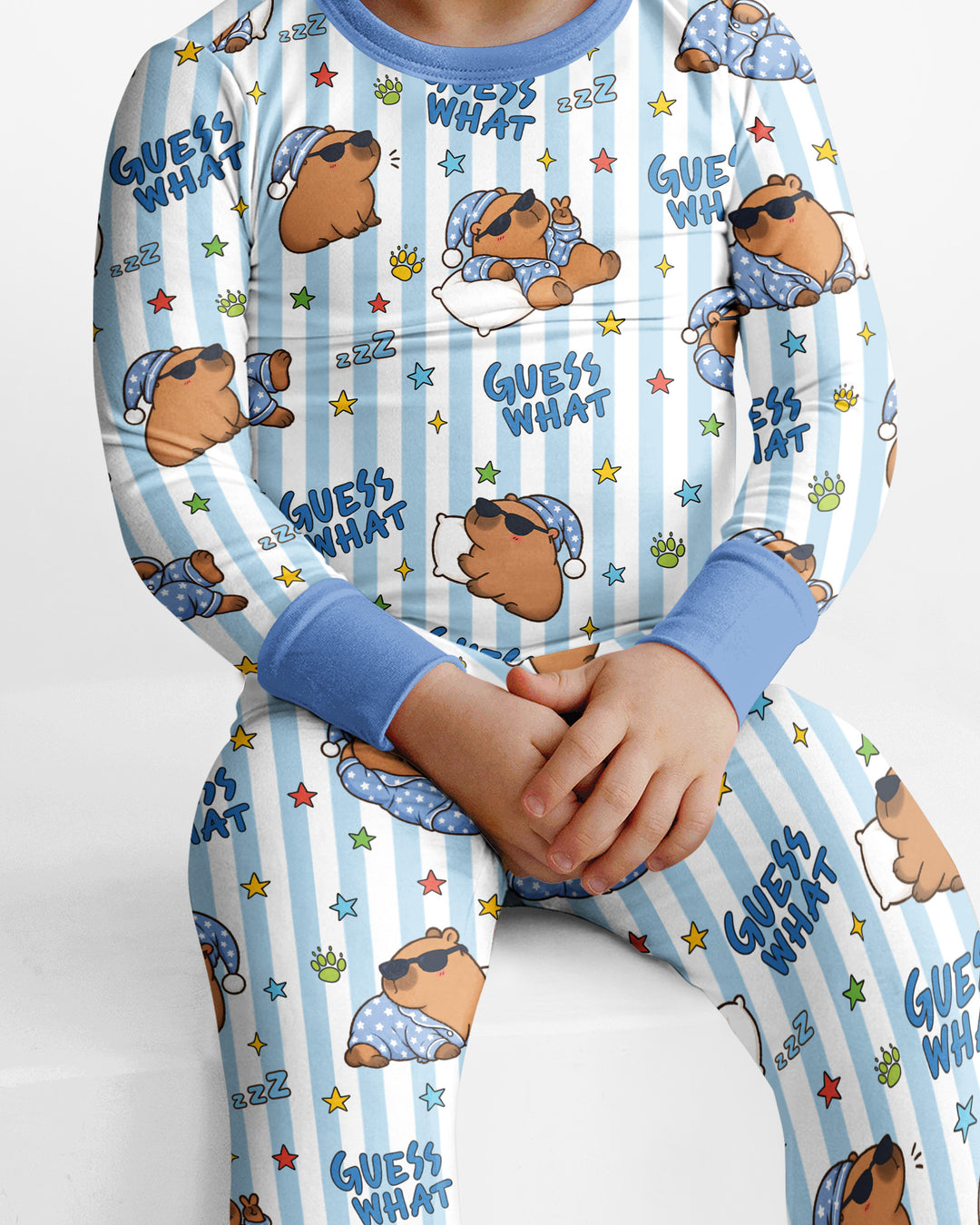 Sleepy Capybara Bamboo Two Piece Long Sleeve Pajama Set