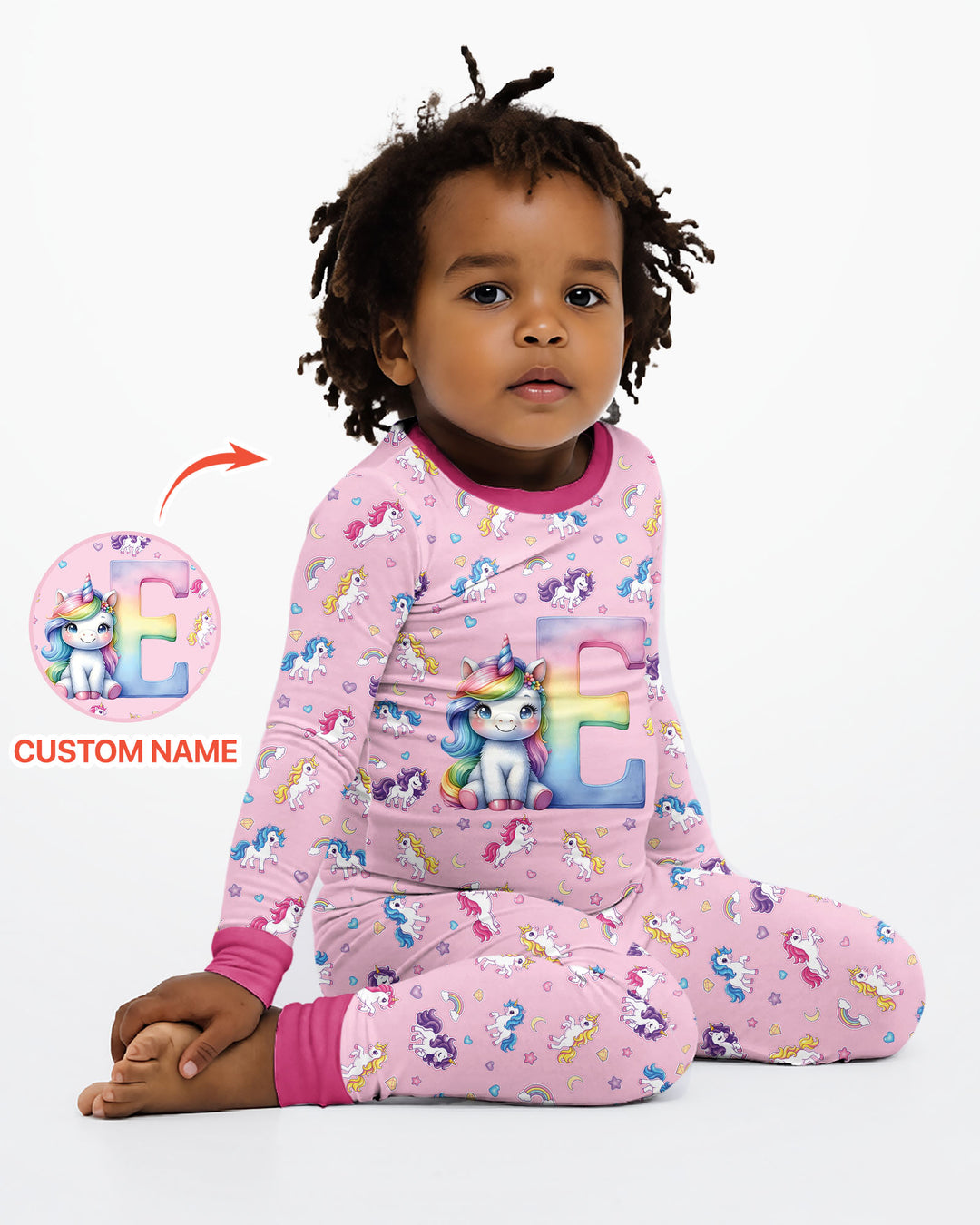 Cute Baby Word Car Bamboo Two Piece Long Sleeve Pajama Set