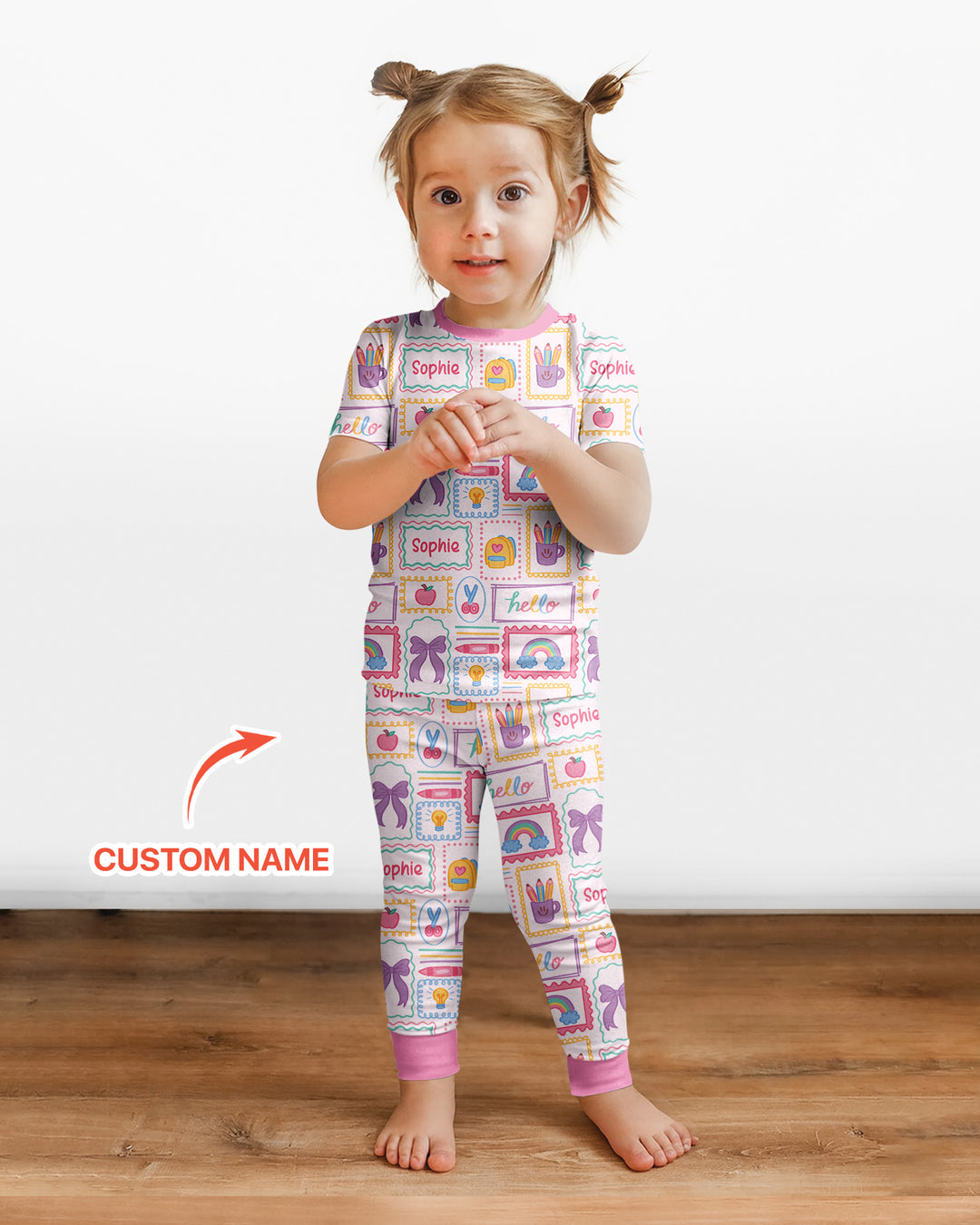 CUSTOM Template Bamboo Two Piece Short Sleeve Pyjamas Set