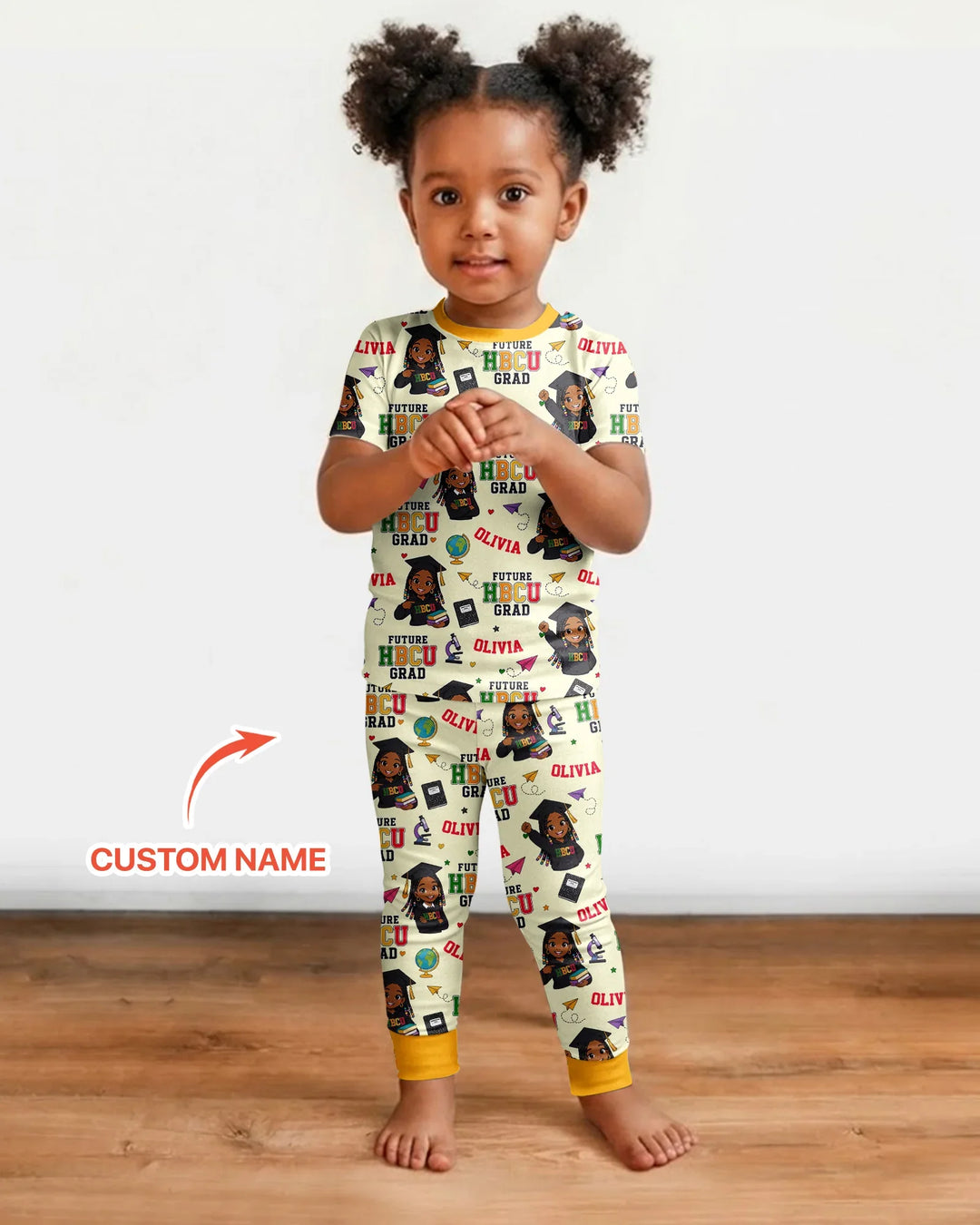 Custom Name Future HBCU Grad Bamboo Two Piece Short Sleeve Pajama Set