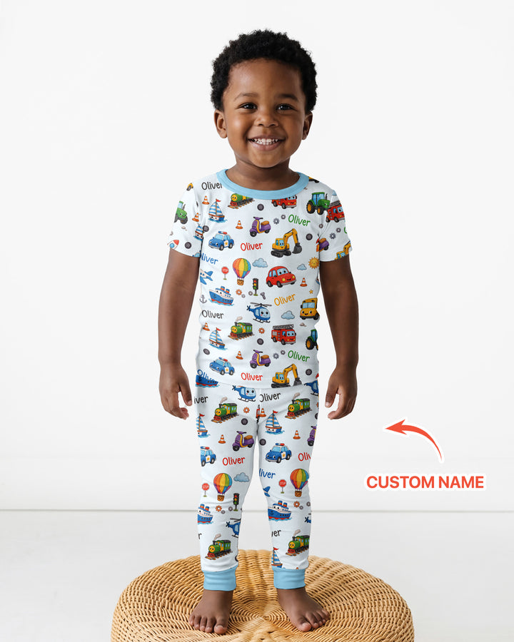 CUSTOM Template Bamboo Two Piece Short Sleeve Pyjamas Set