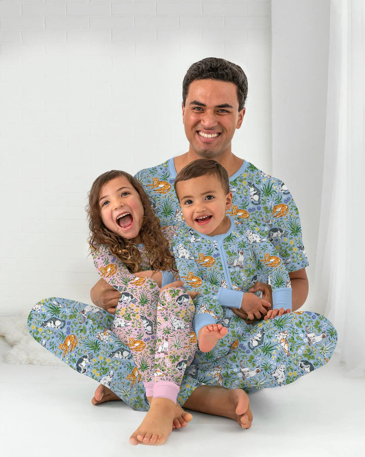 Kitten Garden Family Matching Bamboo Two Piece Long Sleeve Pajama Set