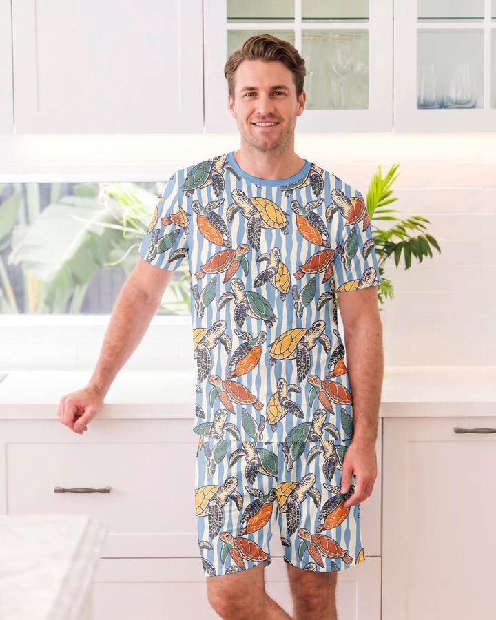 Turtle Bay Family Matching Bamboo Men Short Sleeve Short Pajama Set