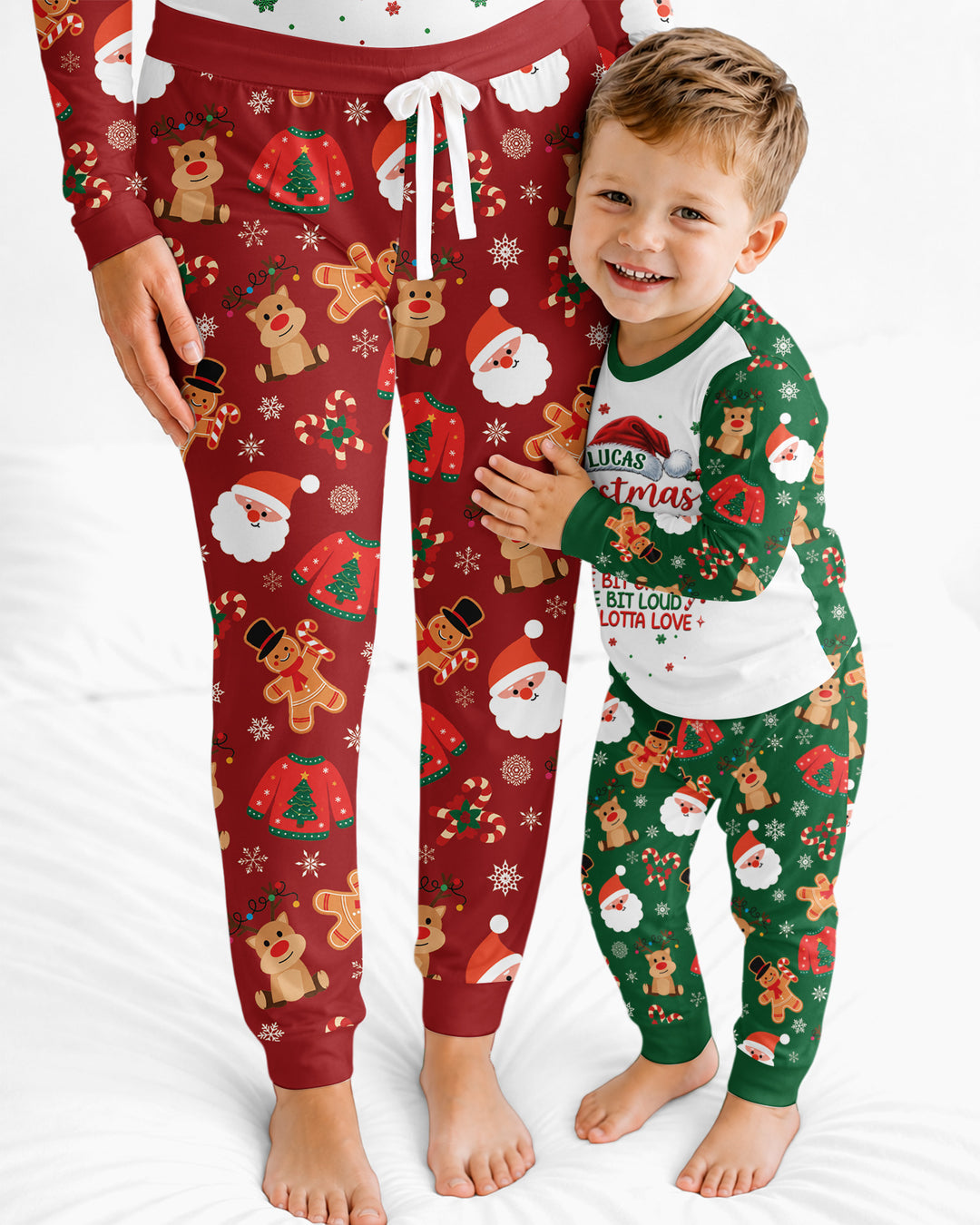 Personalized Christmas Crew Family Matching Bamboo Women Pajama Set