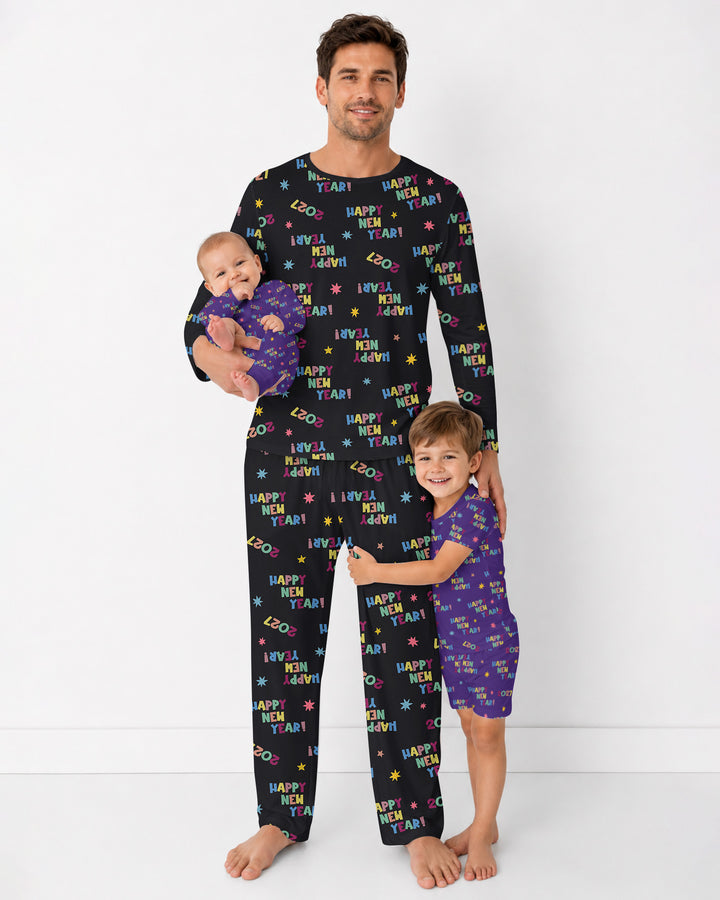 Retro Happy New Year 2027 Bamboo Men's Pajama Set
