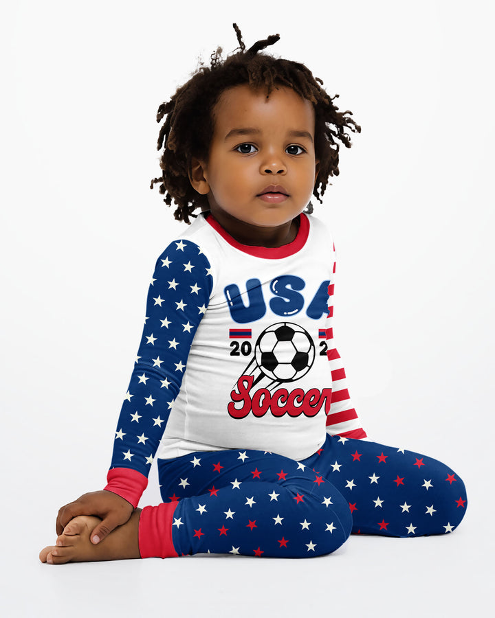 USA Soccer Cup Bamboo Two Piece Long Sleeve Pajama Set