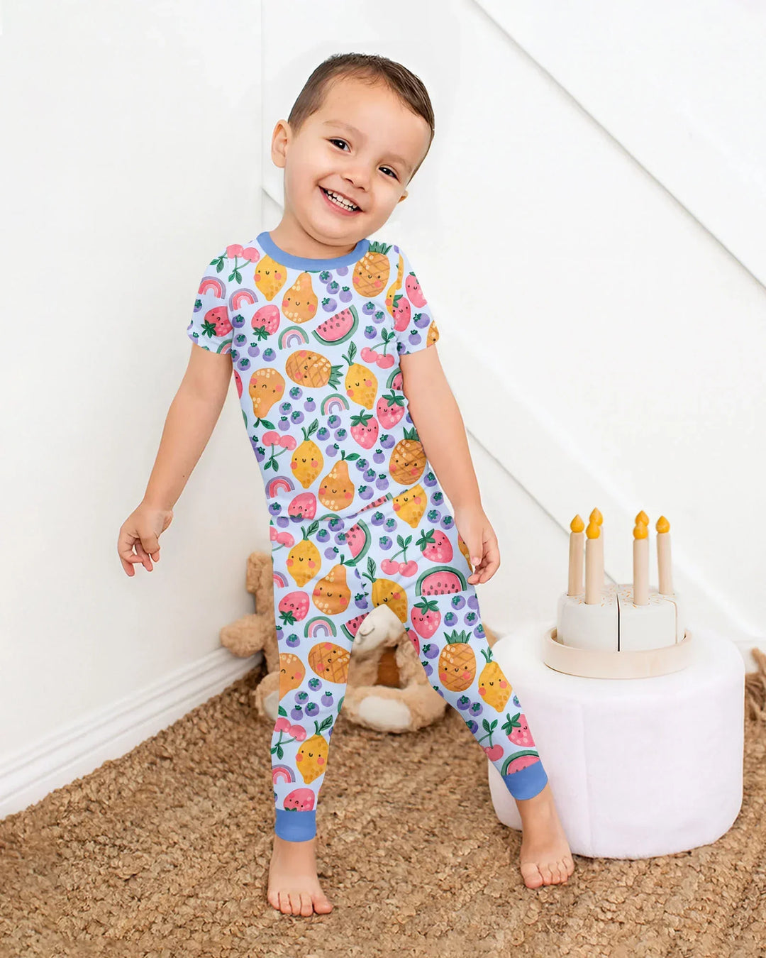 Fruitie Cuties Family Matching Bamboo Two Piece Short Sleeve Pajama Set