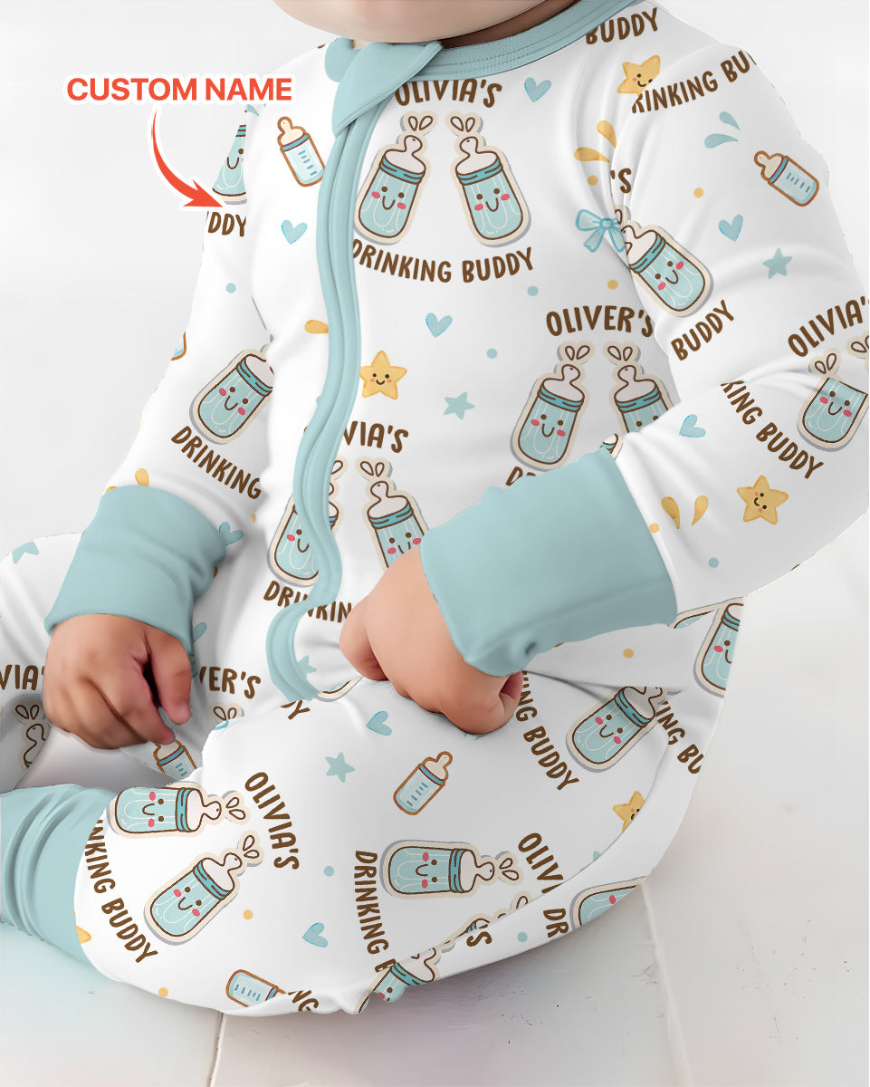Custom Name Twin Drinking Buddies Bamboo Convertible Zippy