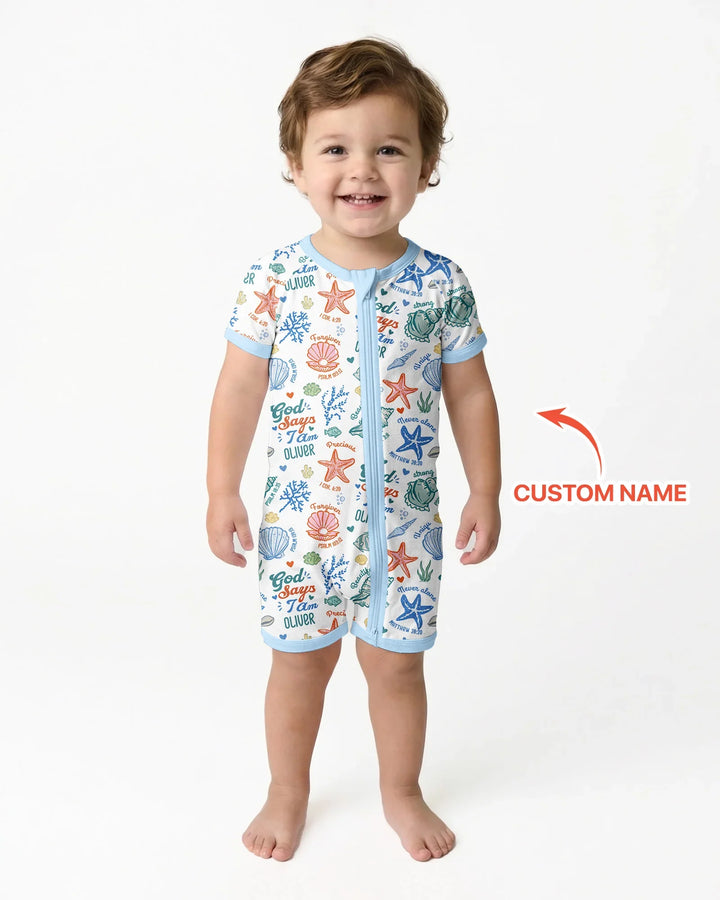 Coastal God Says I Am Custom Name Bamboo Shorty Zippy