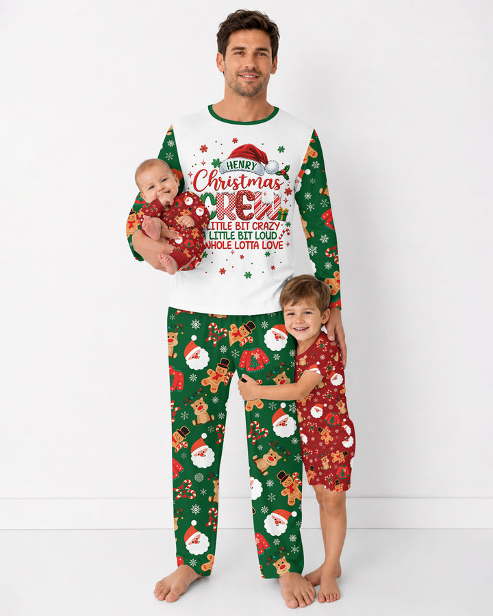 Personalized Christmas Crew Family Matching Bamboo Men's Pajama Set