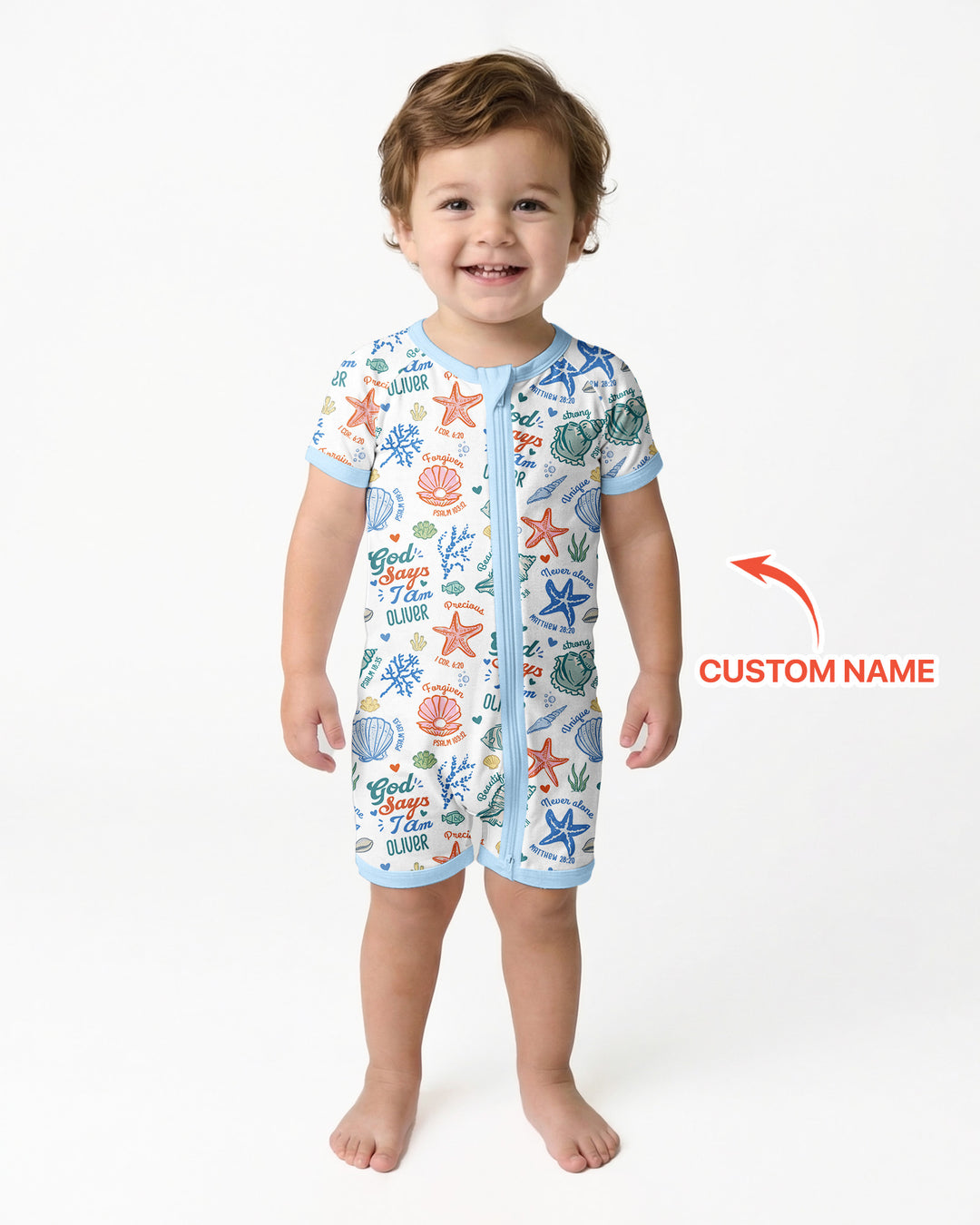 Coastal God Says I Am Custom Name Bamboo Shorty Zippy