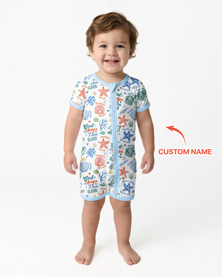 Coastal God Says I Am Custom Name Bamboo Shorty Zippy