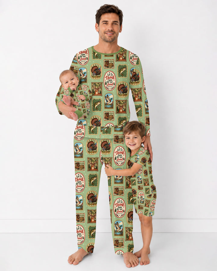 Hunting Let Us Thank Him For Our Food Bamboo Men's Pajama Set