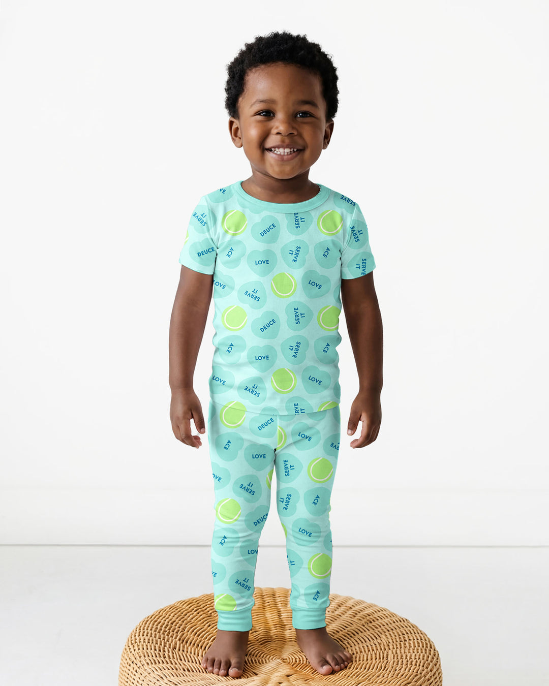 Tennis with Love Bamboo Two Piece Short Sleeve Pajama Set