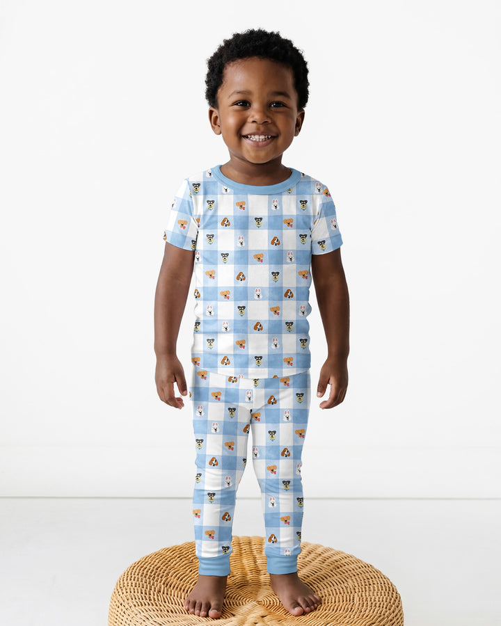 Plaid Pals Family Matching Bamboo Two Piece Short Sleeve Pajama Set