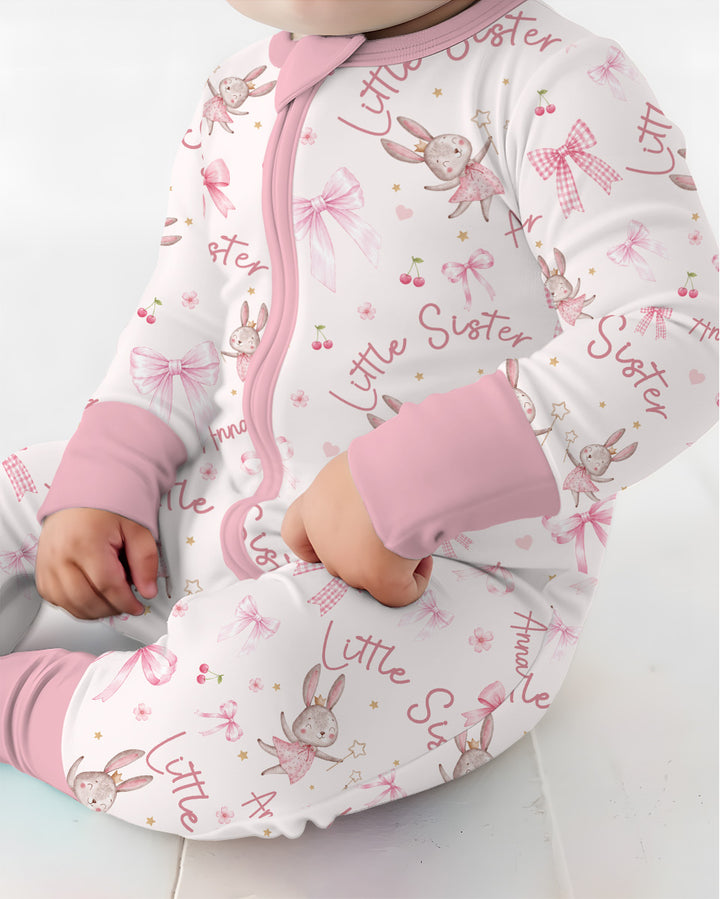 Bunny Wishes Sister Matching Bamboo Convertible Zippy