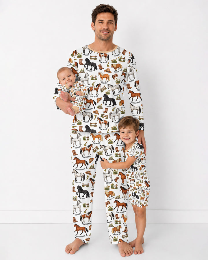 Types Of Horses Bamboo Men's Pajama Set