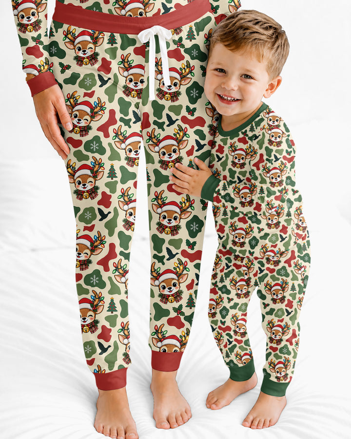 Christmas Deer Hunting Camo Bamboo Women Pajama Set