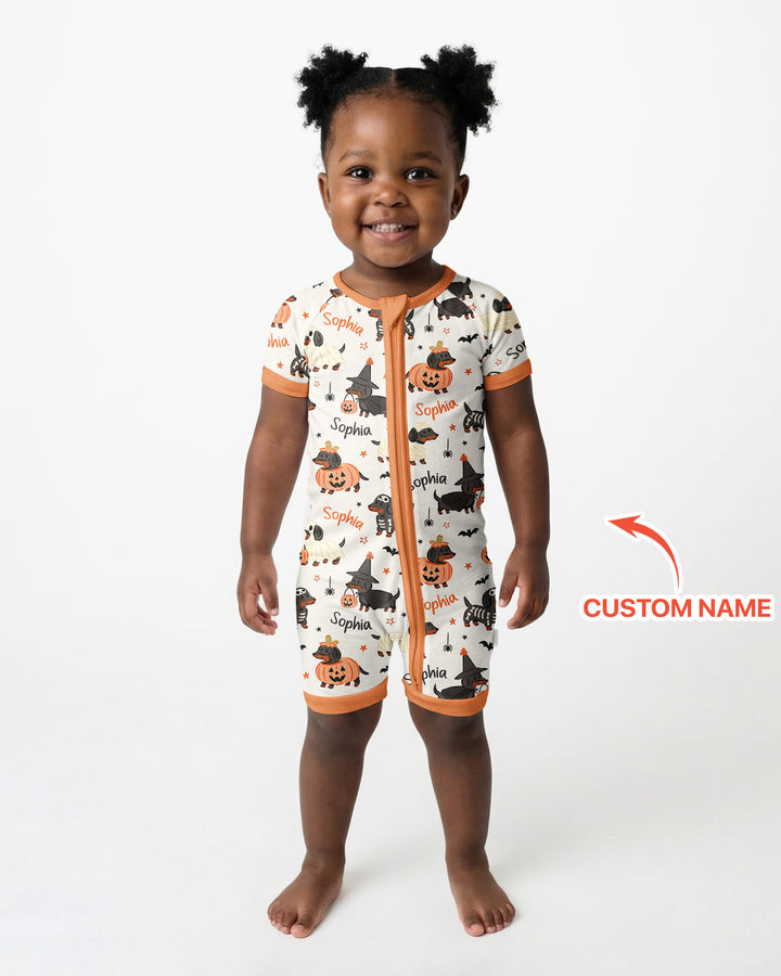 Orange and Black Dachshund Bamboo Shorty Zippy