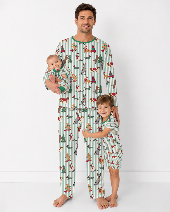 Christmas Pups & Holiday Adventures Bamboo Men's Pajama Set