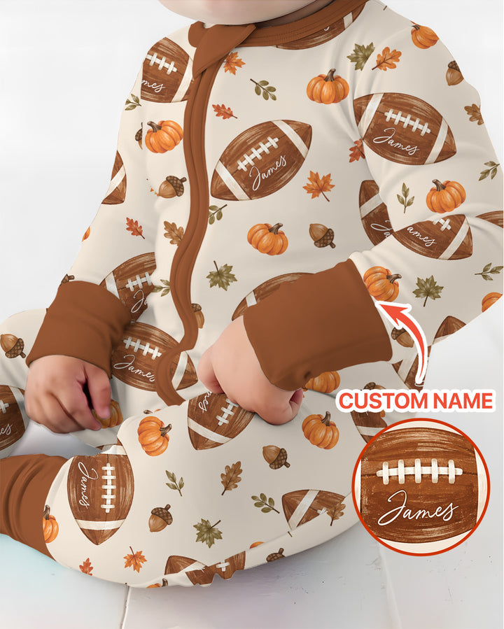 Custom Name Football Season Happy Fall Bamboo Convertible Zippy