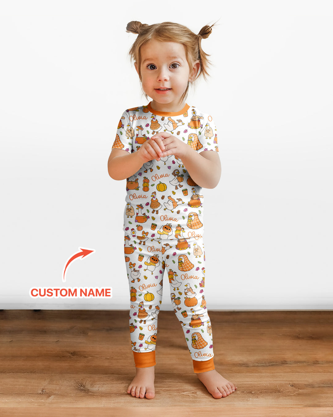 Fall Silly Goose Bamboo Two Piece Short Sleeve Pajama Set