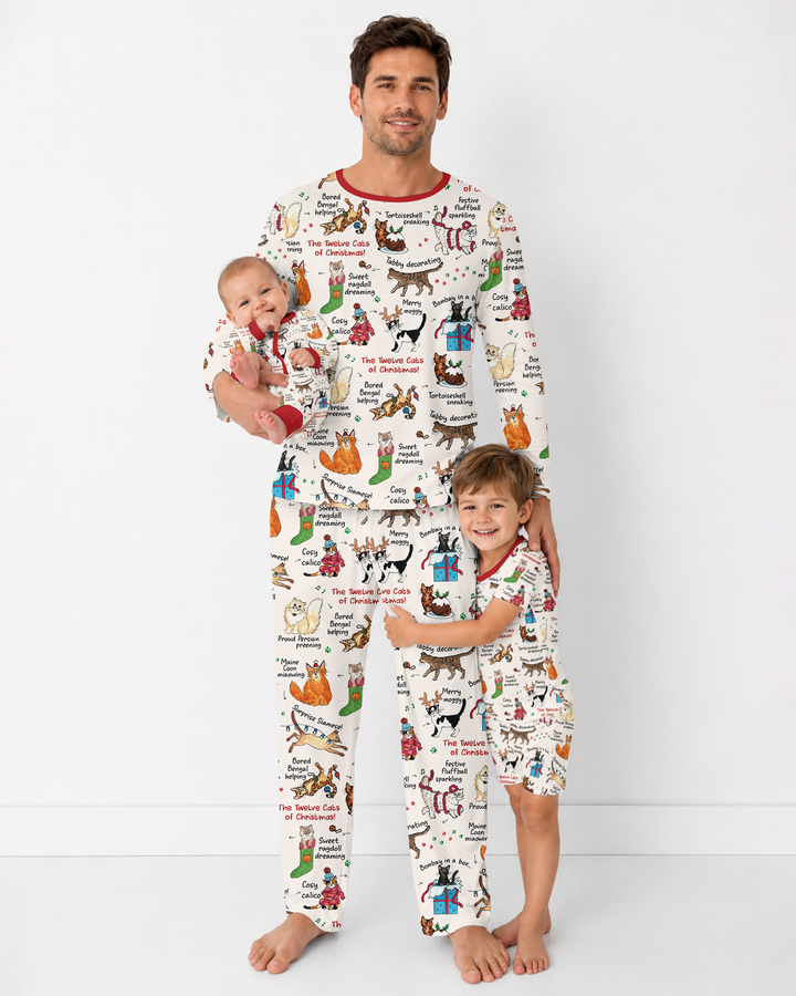 The 12 Cats of Christmas Bamboo Men's Pajama Set
