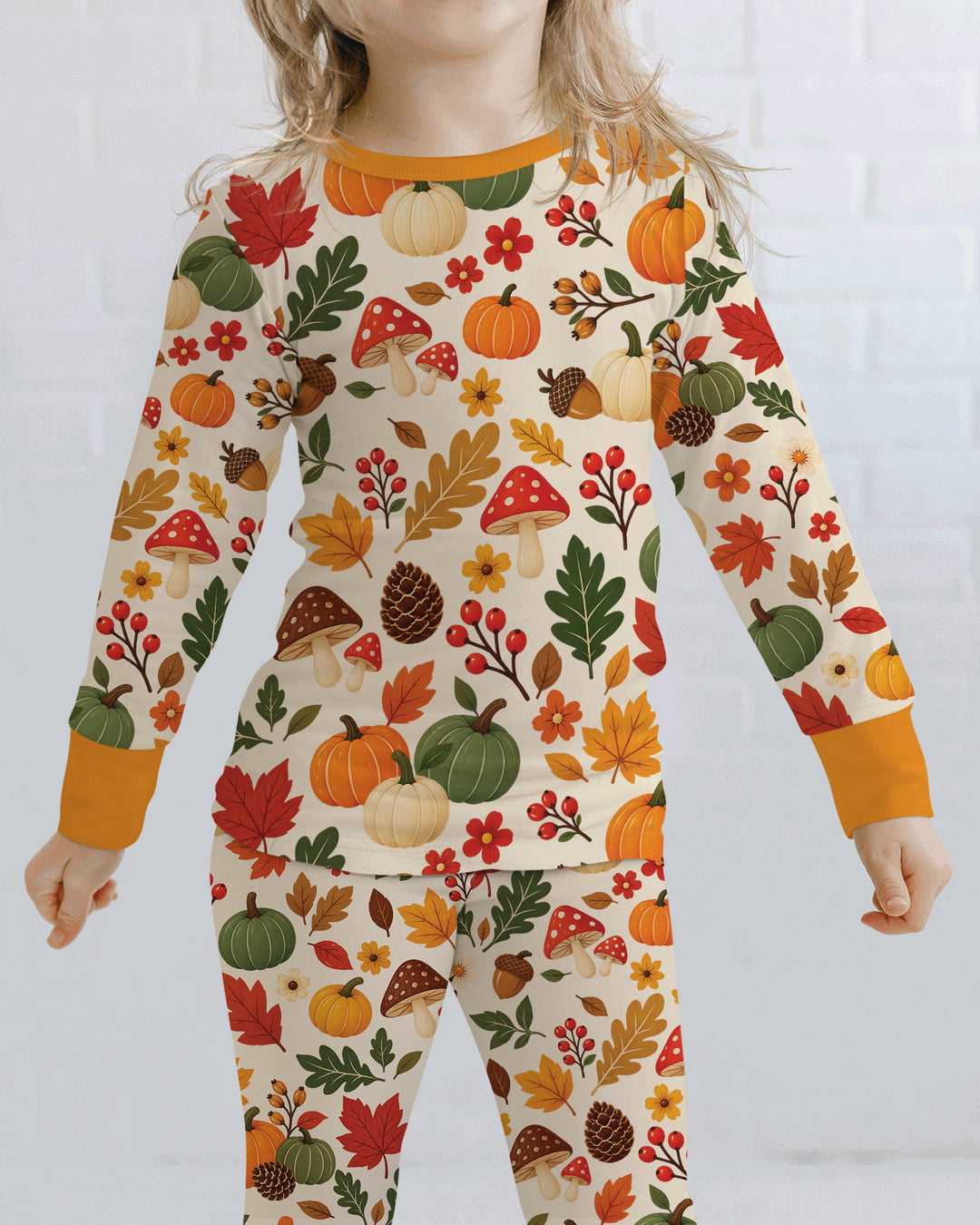 Cozy Forest Fall Bamboo Two Piece Long Sleeve Pajama Set