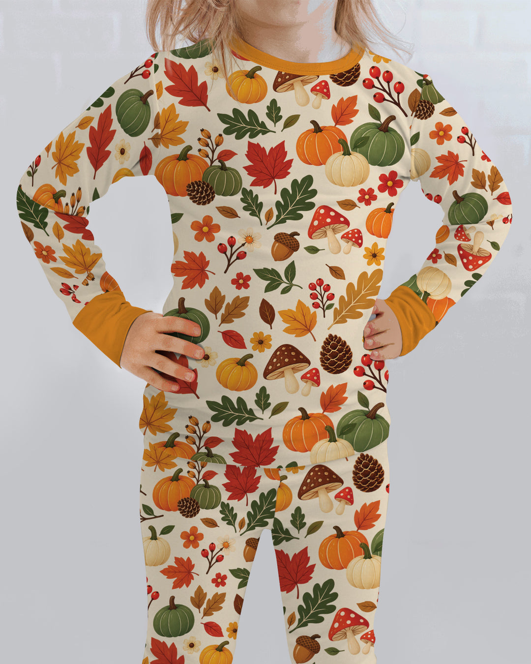 Cozy Forest Fall Bamboo Two Piece Long Sleeve Pajama Set