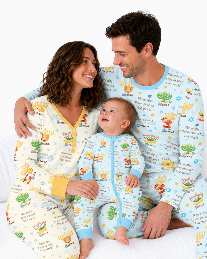 Menorahs From Around The World Bamboo Women Pajama Set