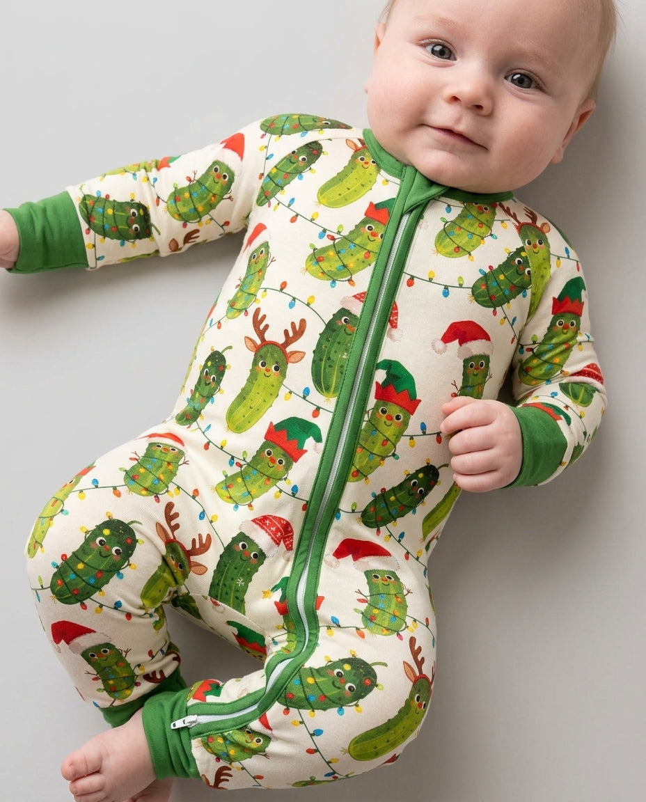 Cheerful Christmas Pickle Bamboo Convertible Zippy