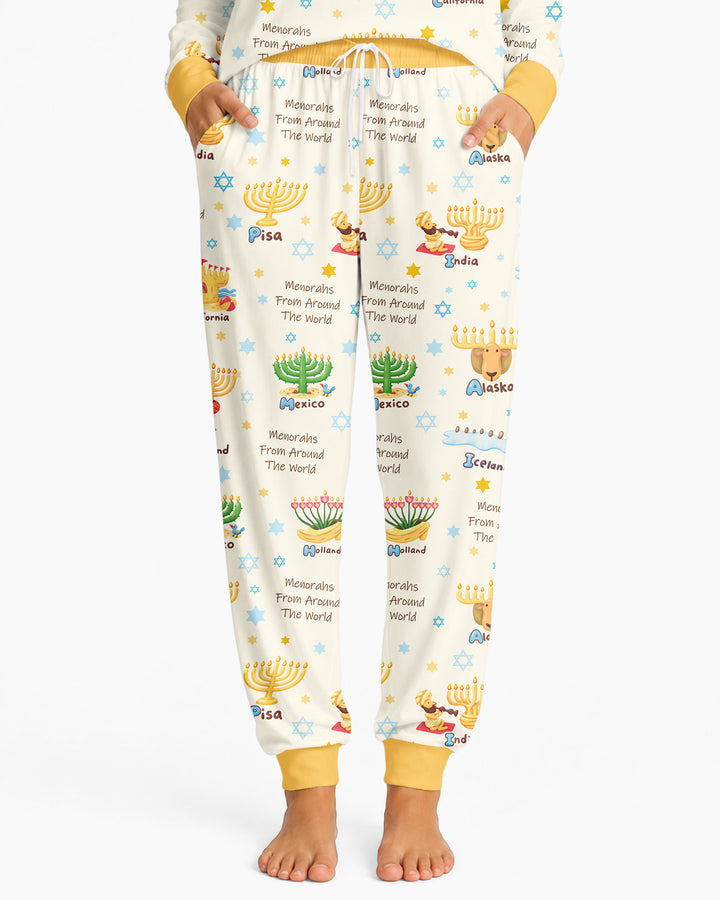 Menorahs From Around The World Bamboo Women Pajama Set
