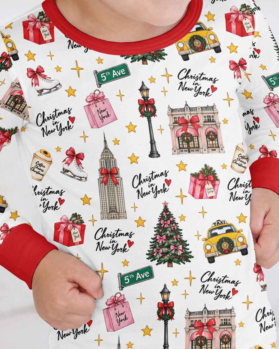 Christmas In NYC Bamboo Two Piece Long Sleeve Pajama Set