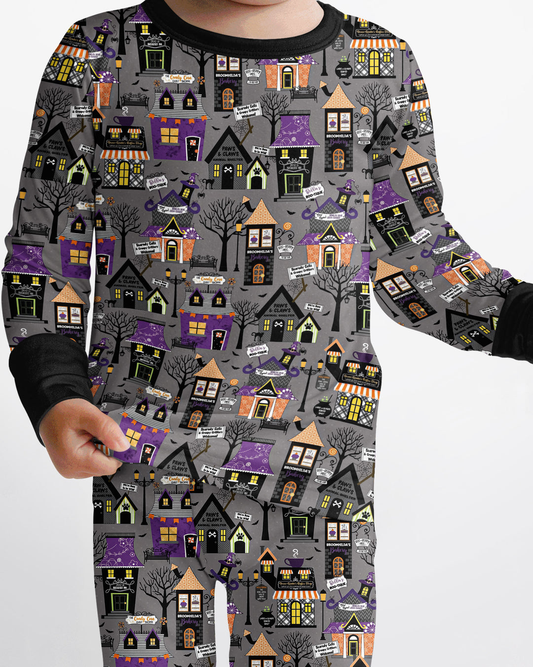 Halloween Hometown Bamboo Two Piece Long Sleeve Pajama Set