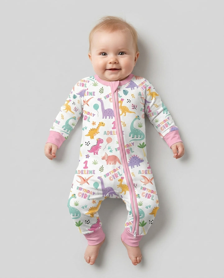 Personalized Dinosaur Birthday Bamboo Convertible Zippy