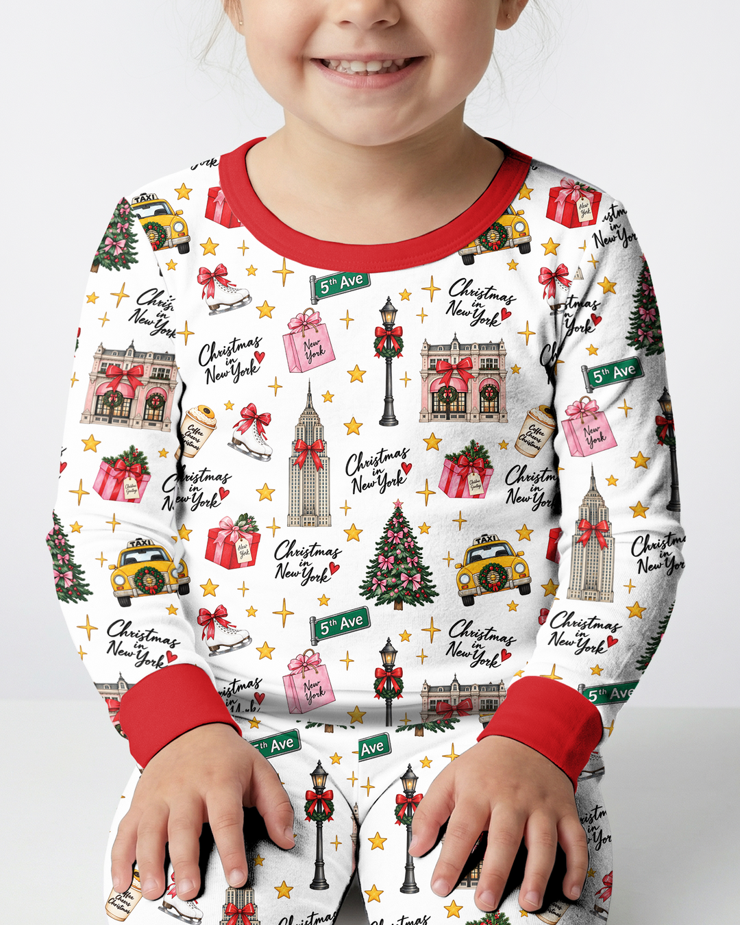 Christmas In NYC Bamboo Two Piece Long Sleeve Pajama Set