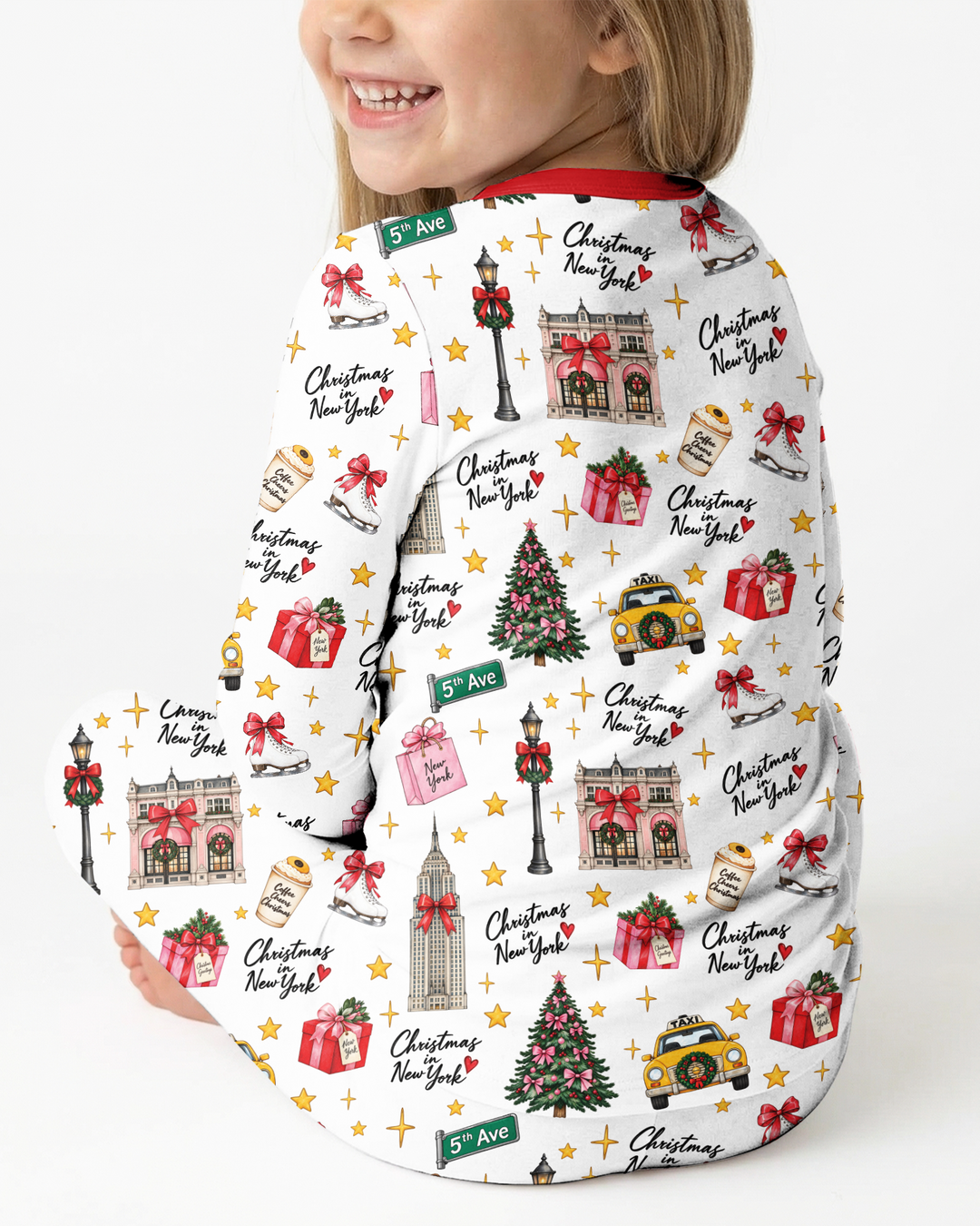 Christmas In NYC Bamboo Two Piece Long Sleeve Pajama Set