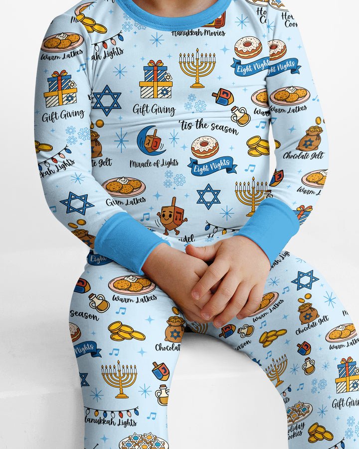 Hanukkah Night Bamboo Two Piece Long Sleeve Pajama Set