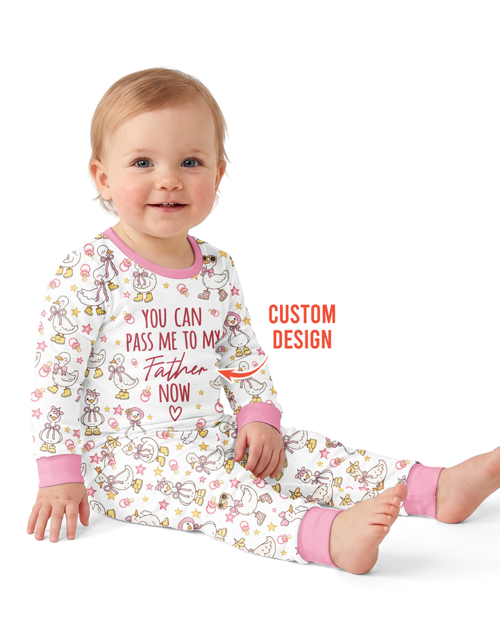 You Can Pass Me To Personalized Bamboo Two Piece Long Sleeve Pajama Set