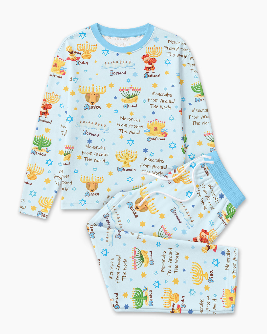 Menorahs From Around The World Bamboo Men's Pajama Set