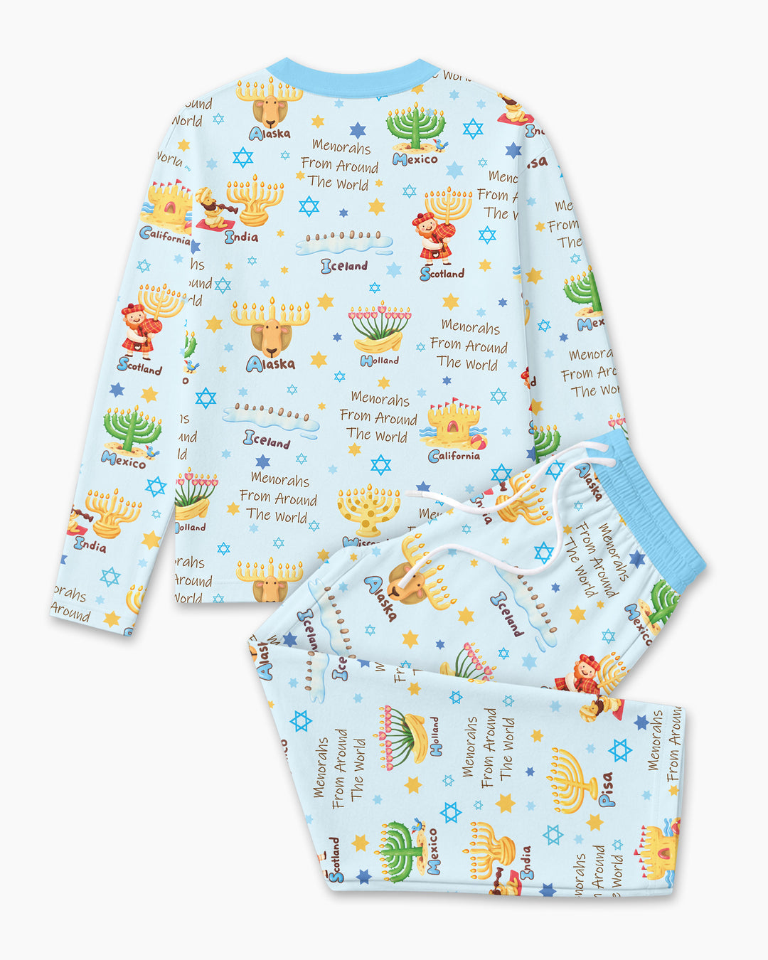 Menorahs From Around The World Bamboo Men's Pajama Set