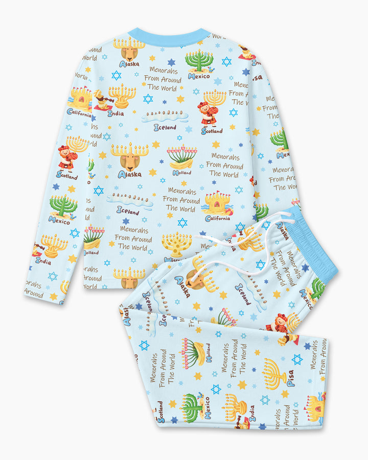 Menorahs From Around The World Bamboo Men's Pajama Set